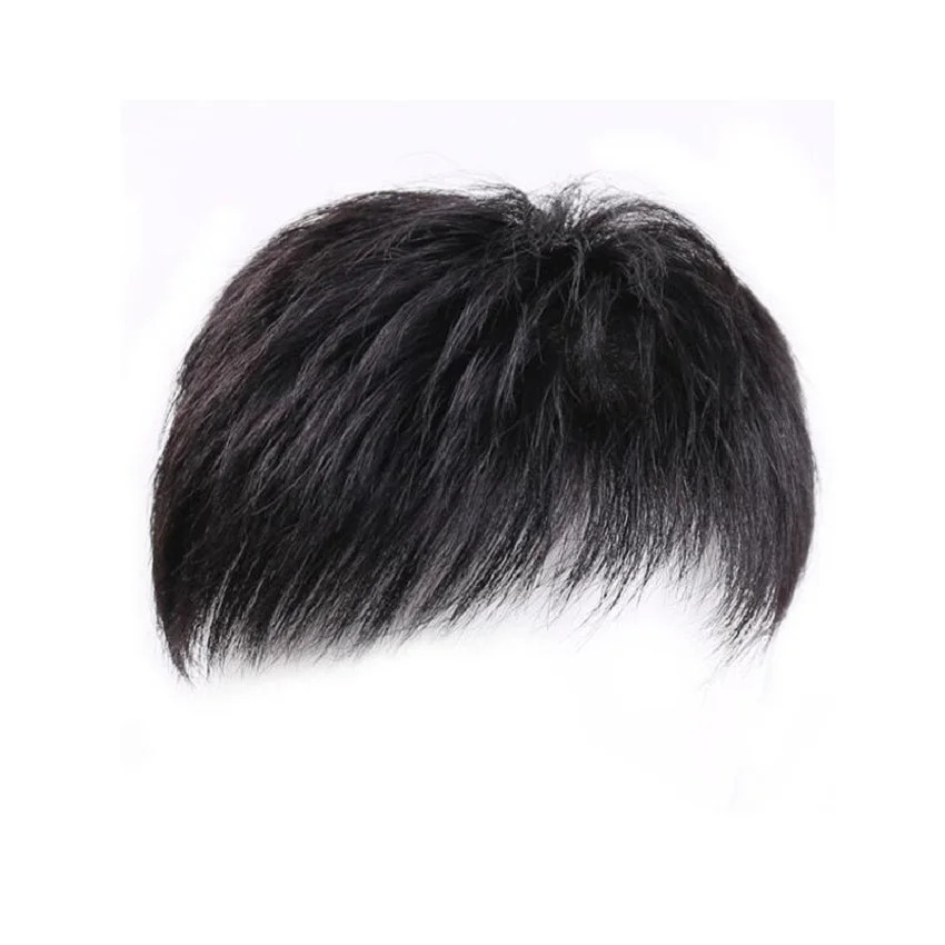 Best-selling wig men’s short hair inch top hair patch wig piece synthetic fiber