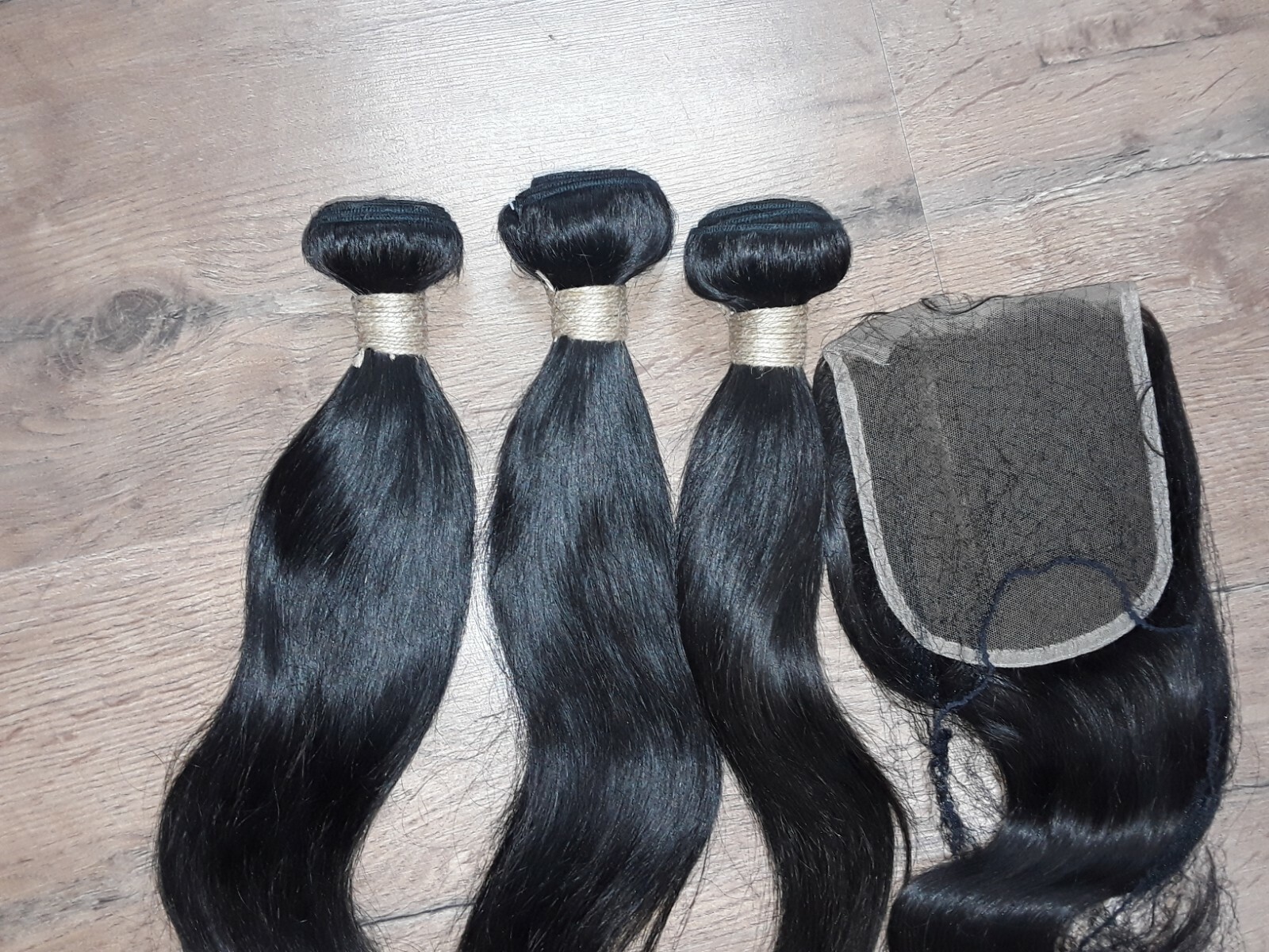 12A BRAZILIAN VIRGIN HUMAN HAIR STRAIGHT 12+14+16&10INCH 5X5 WIDER CLOSURE 390g