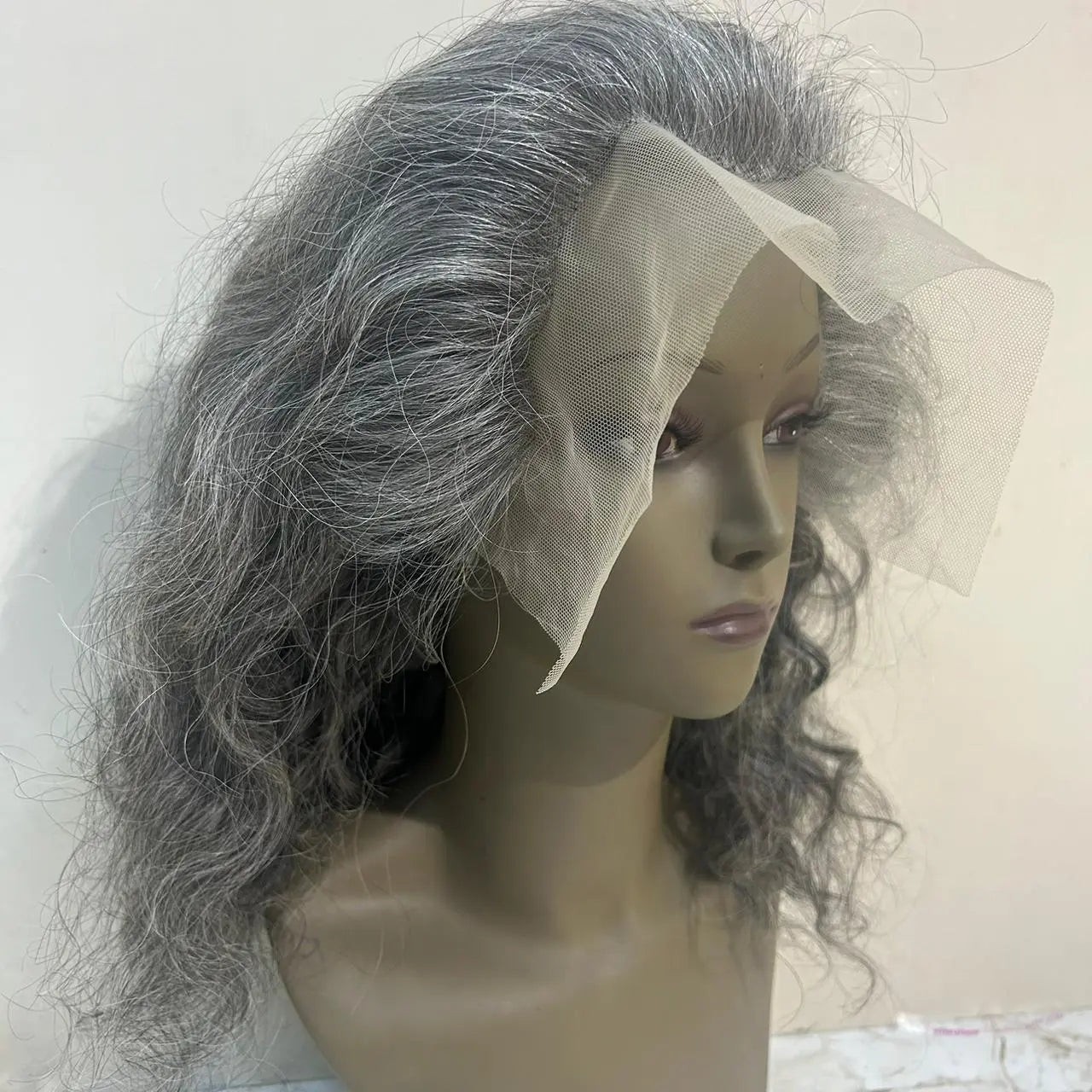 Lace front gray human hair wigs