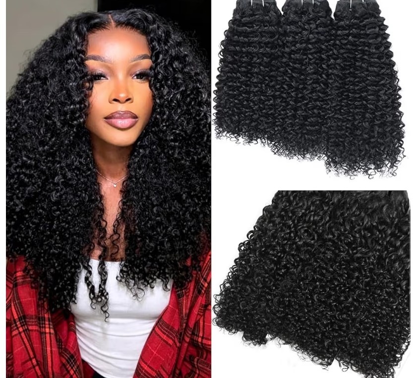 Curly 100% Unprocessed Virgin Remy Human Hair 16 18 20″ I3C4A Quick Weave 12A