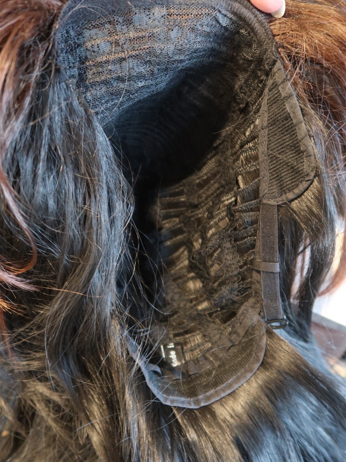 WIGSBUY OMBRE #10 SYNTHETIC WIG LAYERED WITH BANGS CAPLESS COOL MESH CAP-(2)