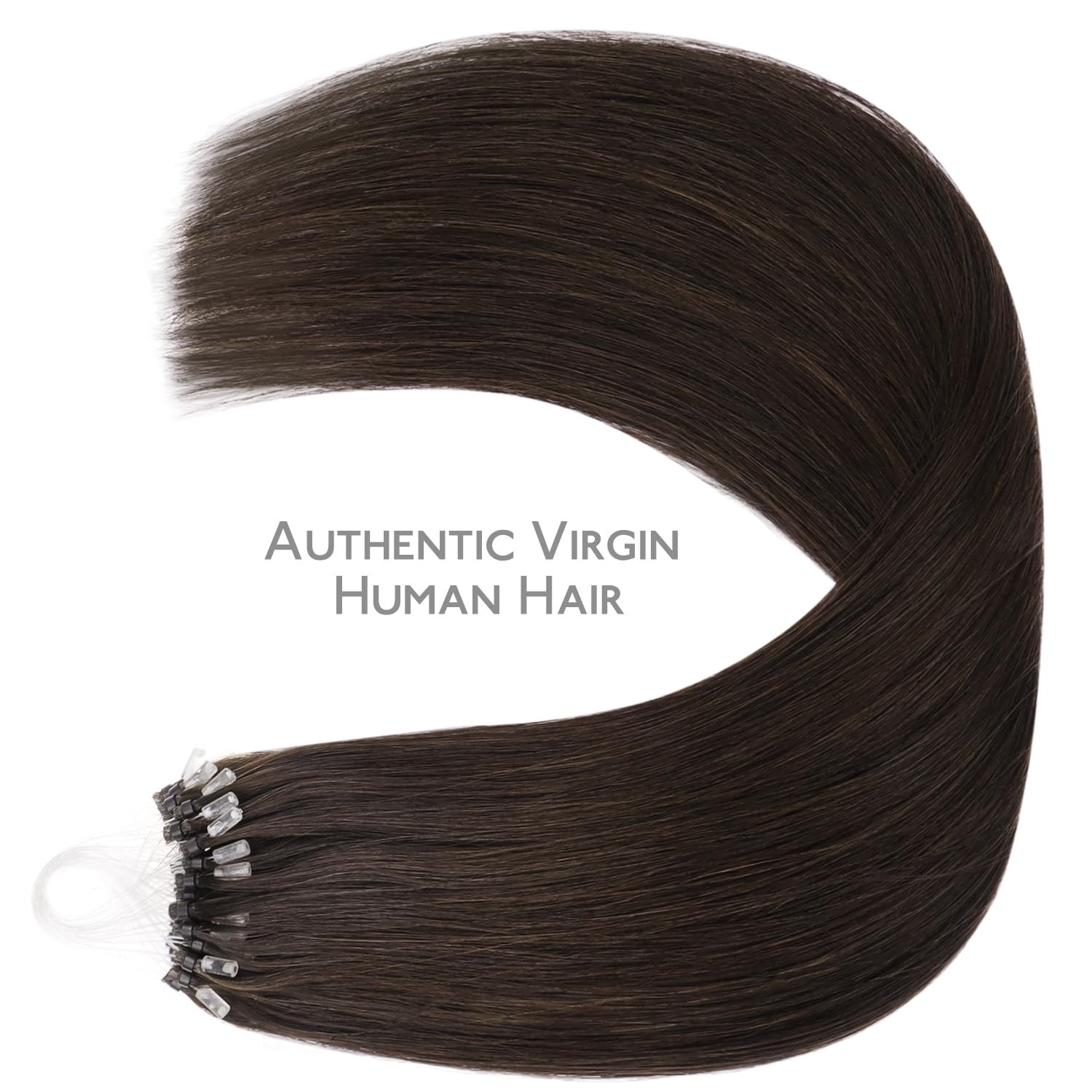 Wennalife Microlink Hair Extensions Human Hair 50G 50S 18 Inch Light Dark Brown