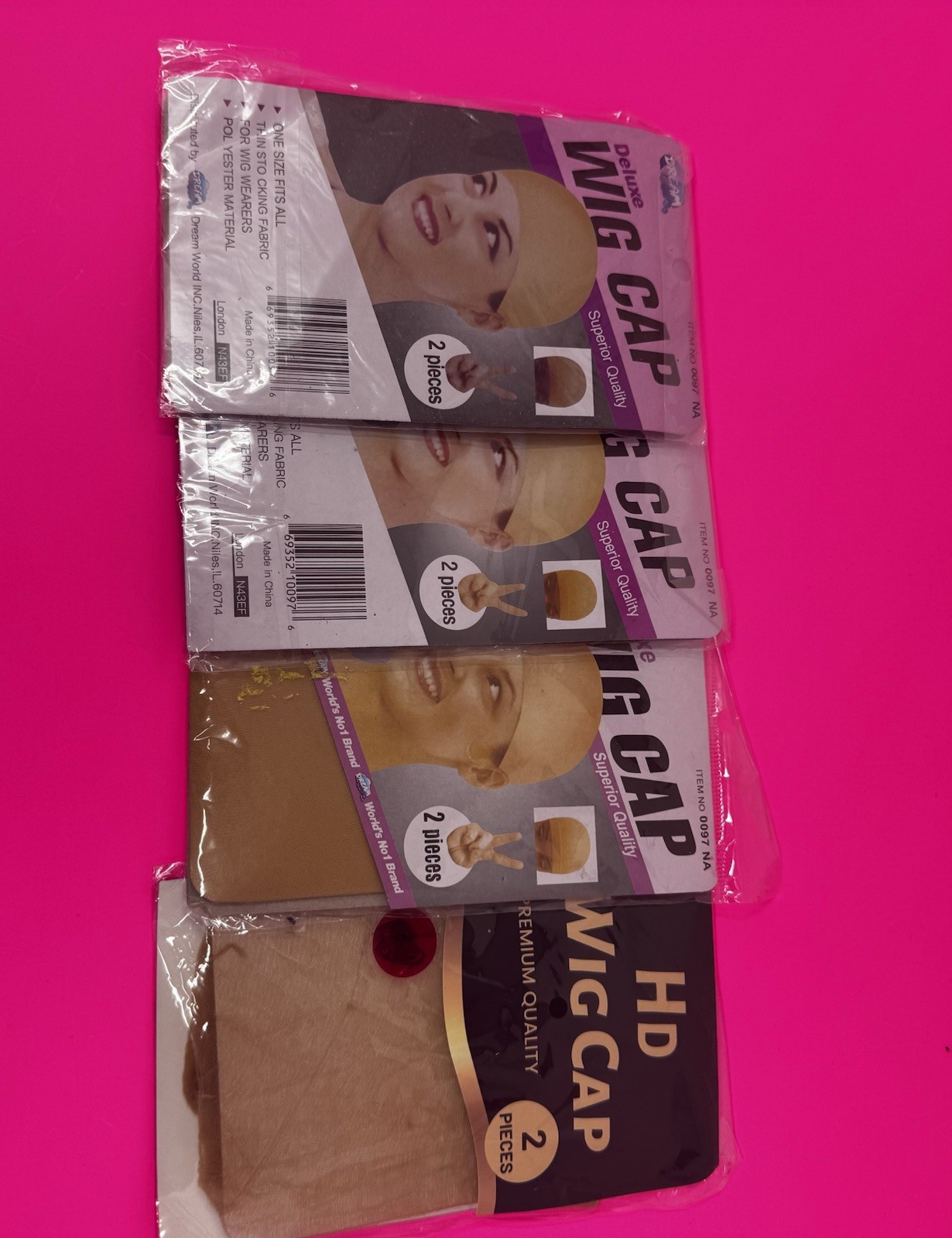 Deluxe Wig Cap 2 pieces. Lot of 4.