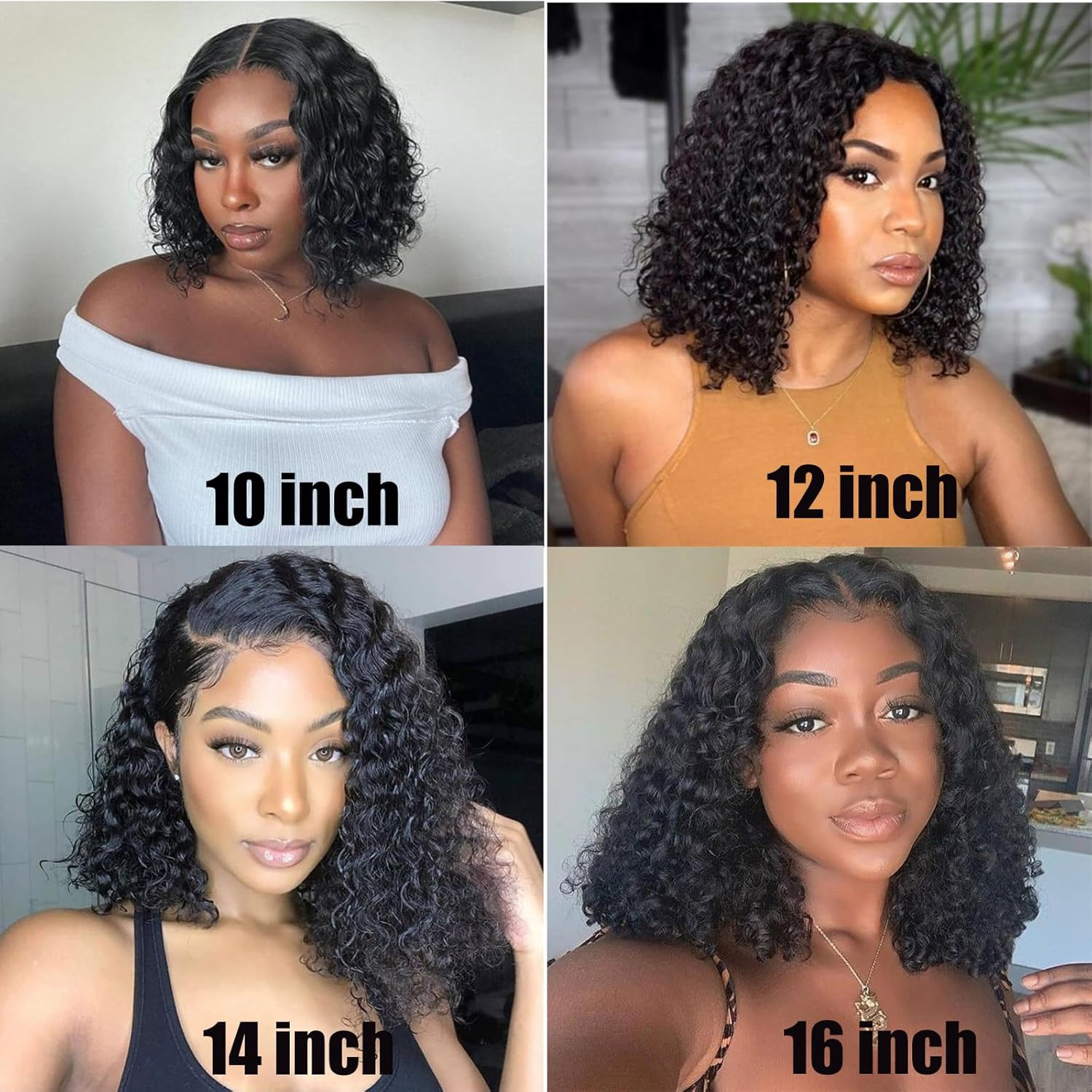 Wear and Go Glueless Bob Wigs Human Hair Pre Plucked Pre Cut Water Wave Curly Bo