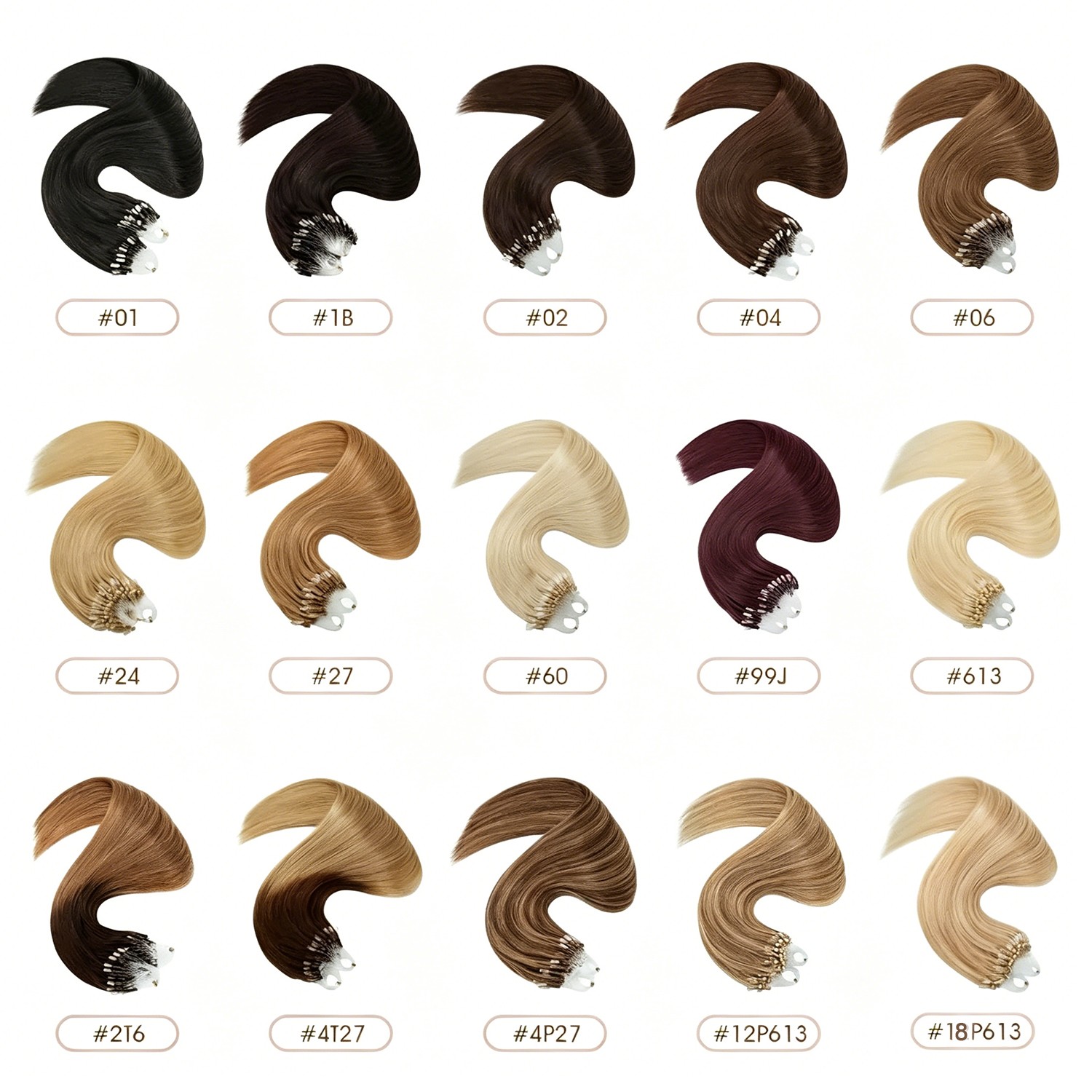 300PCS THICK Micro Loop Real Remy Human Hair Extensions Nano Ring Bead Full Head