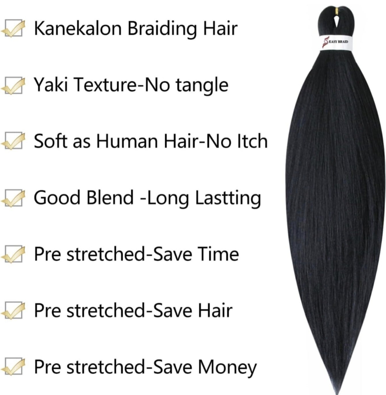26 inch 3Packs (9.51 OZ.) Pre-Stretched Braiding Hair Easy Braid Professional…
