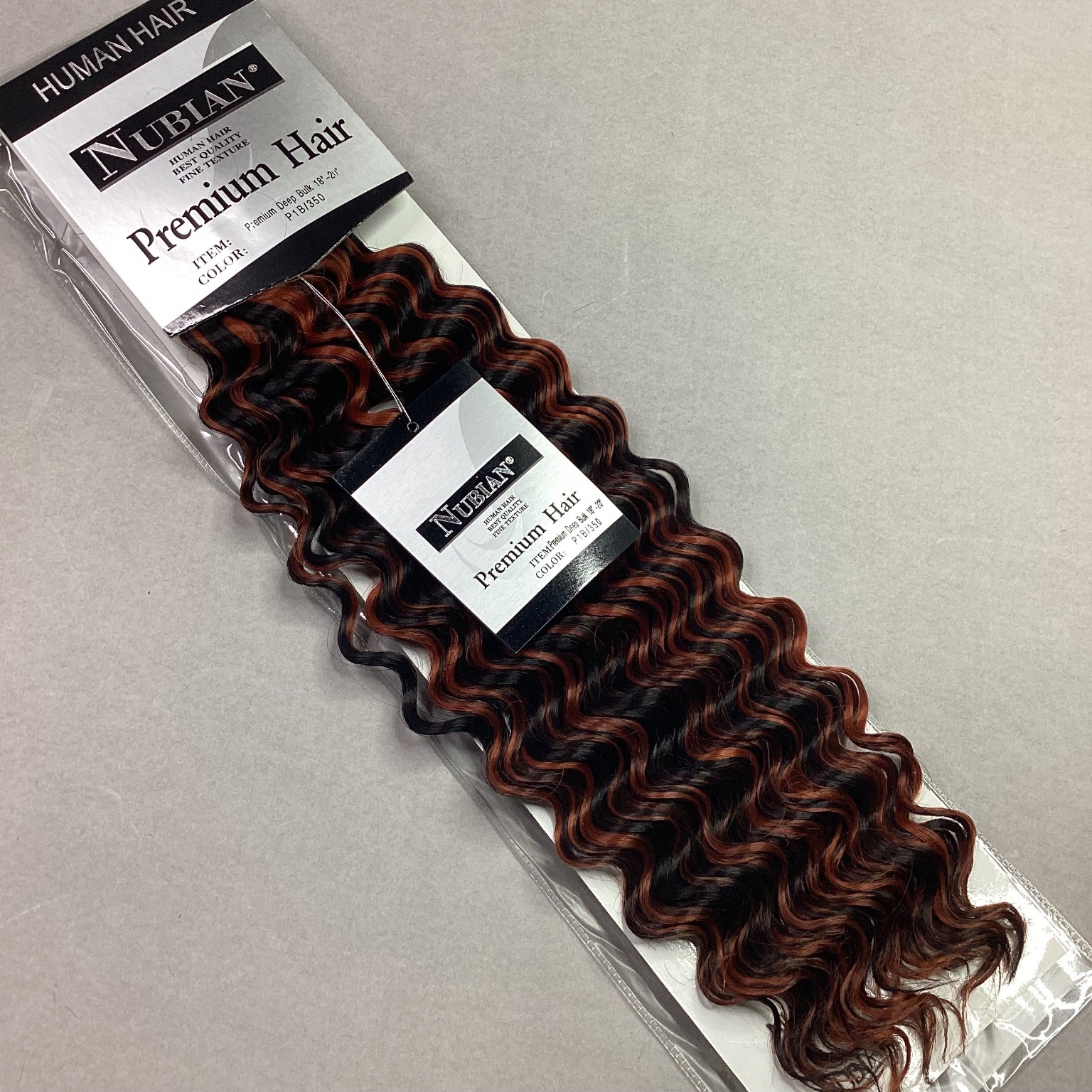 NUBIAN Premium Human Hair Extensions Deep Bulk 18″-20″ P1B/350 Wavy