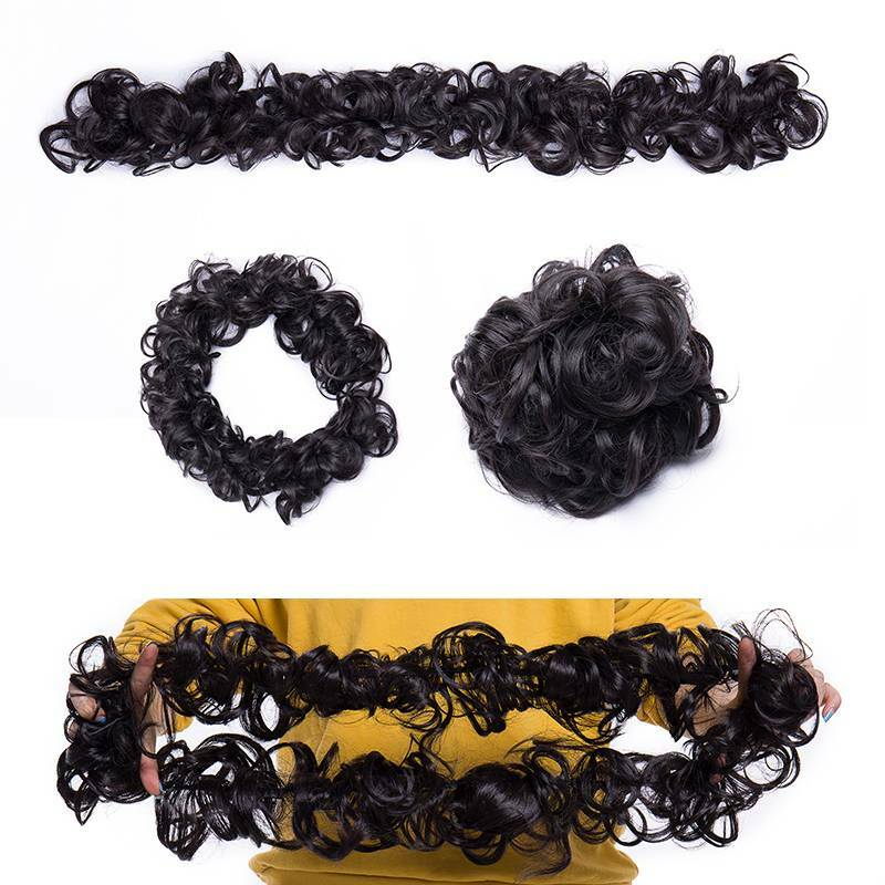 Real LARGE Messy Bun Scrunchie Hairpiece 100% Natural Hair Extension As Human US