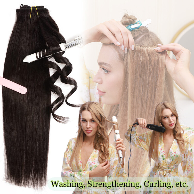 CLEARANCE Clip In 100% Remy 9A Remi Human Hair Extensions 8PCS Full Head 16-24″