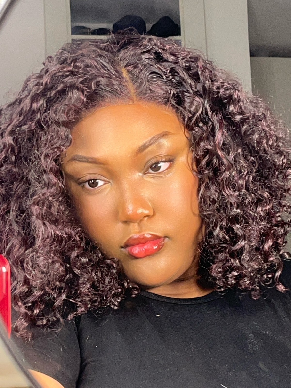 LUXLUXE Cara 4X4” Mid-part HD Lace Front Medium Length Curly Natural Loo BL-0154