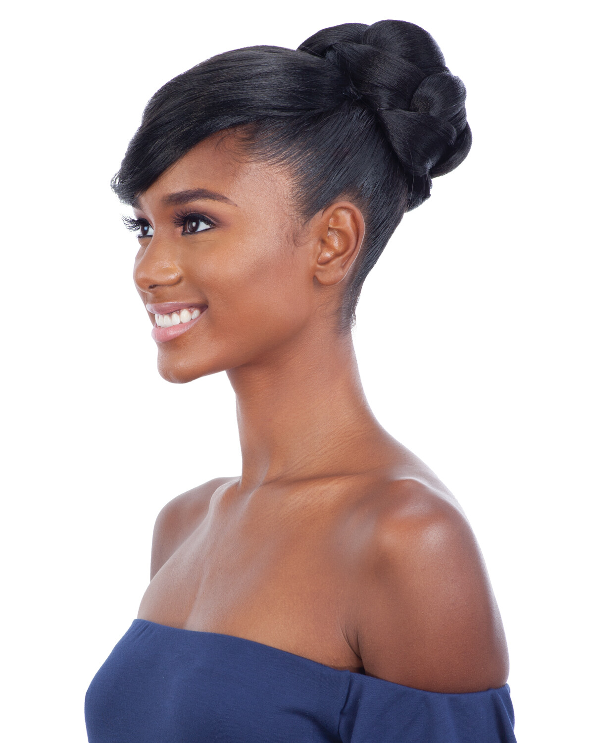 EDGY SIDE BANG (1B Off Black) – Freetress Equal Synthetic Clip-In Hair Piece