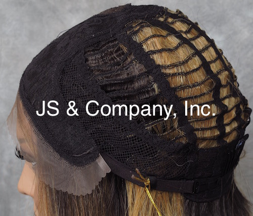 Lace Front Wig Straight Human hair blend Heat OK Blonde Dark Roots 2T27-613 LBY