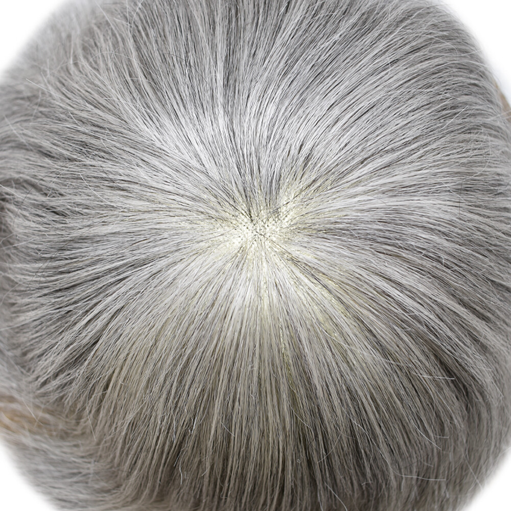 Thin Skin Mens Toupee Hair Replacement System Fine Mono Hairpiece Human Hair Wig