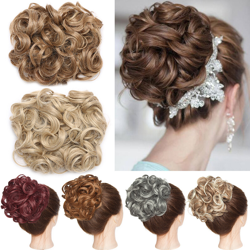 REAL Scrunchy Messy Bun Hair Peices Comb Clip Hair Extension Fake Ponytail Updo