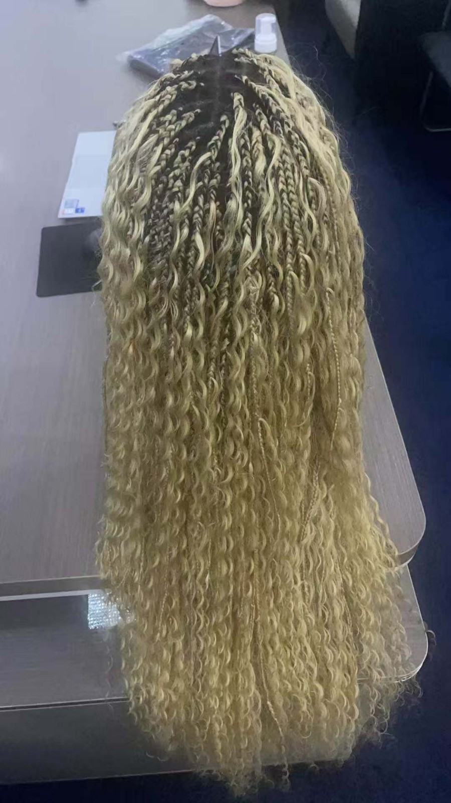 100% Human Hair Boho Knotless Box Braid Wig – Hand-Tied HD Lace, & Glueless.