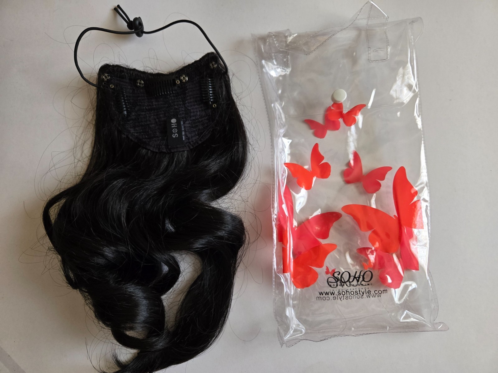 Soho Style Curled Cap with Clips and Drawstring Dark Brown