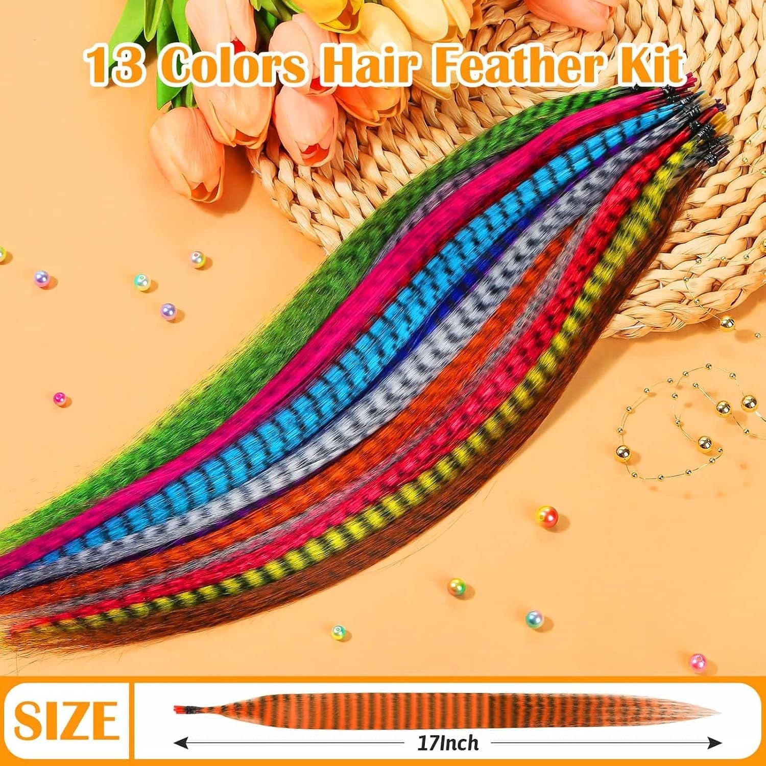 Synthetic Feather Hair Extension Set – 13 Colors
