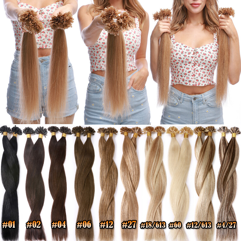 Russian U Tip Hair Pre Bonded Keratin Human Hair Extensions Fusion Thick 0.5G 1G
