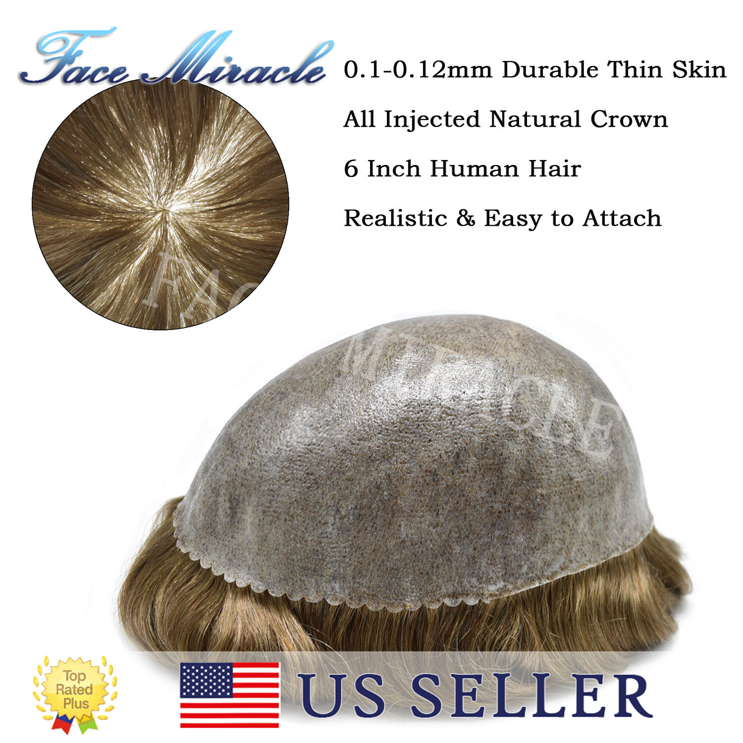 Full Poly Toupee for Men Human Hair System 0.1MM Skin PU Toupee Hair for Man Wig