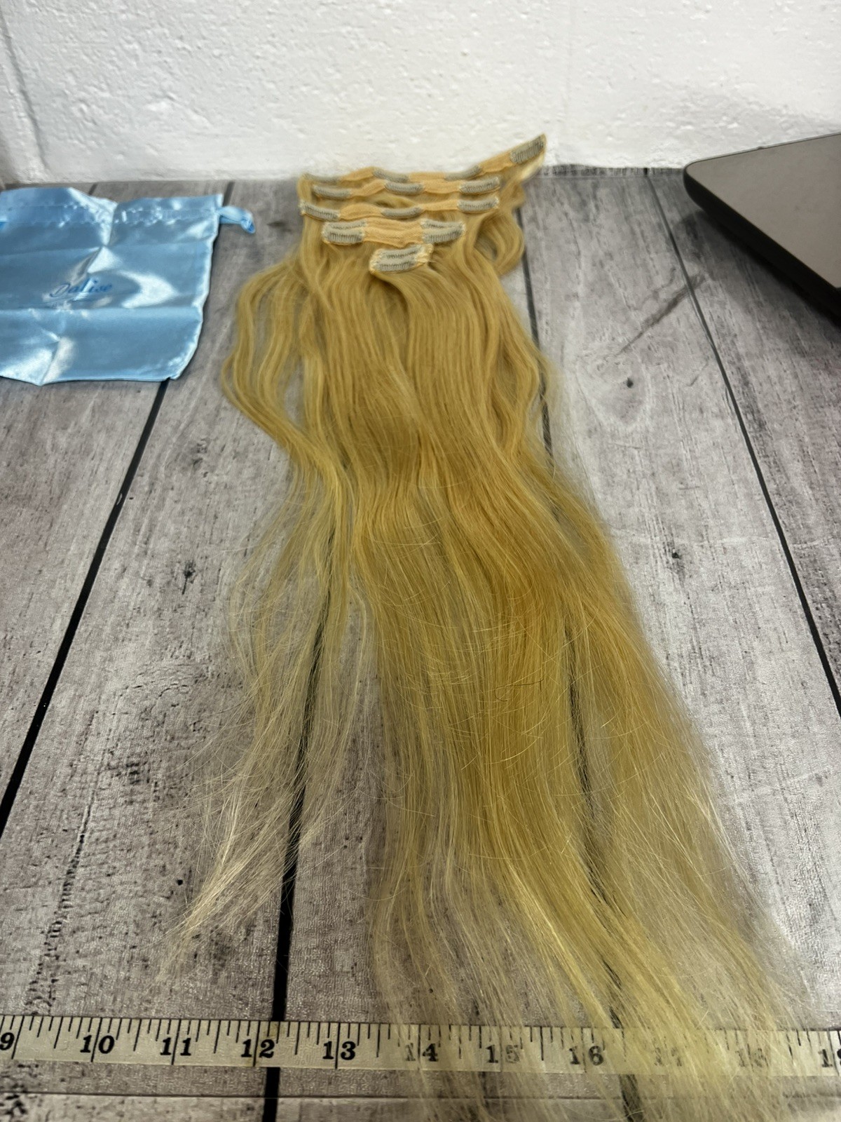 Clip in Hair Extensions Real Human Hair-180g 24 inch 7pcs, Bleach Blonde