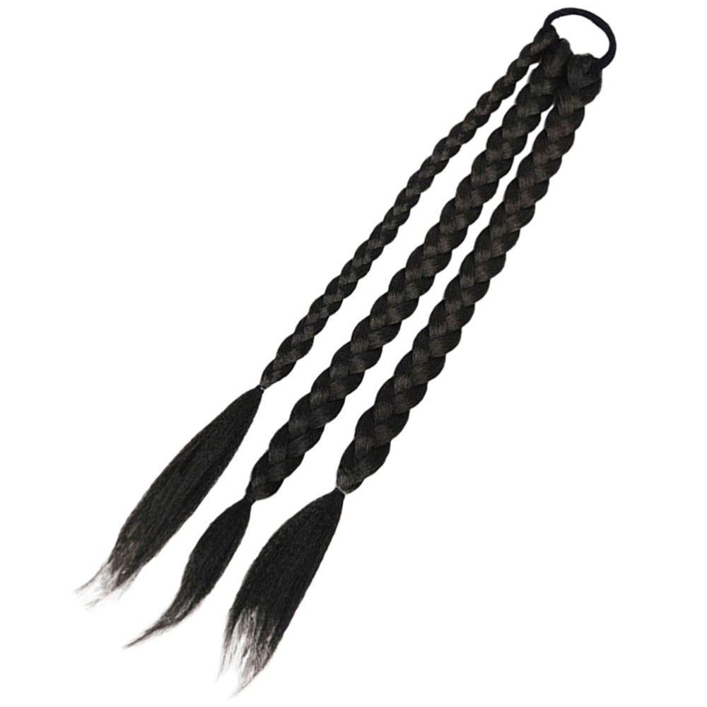 Black Synthetic Ponytail Hair Extension Easy to Wear for Party and Daily