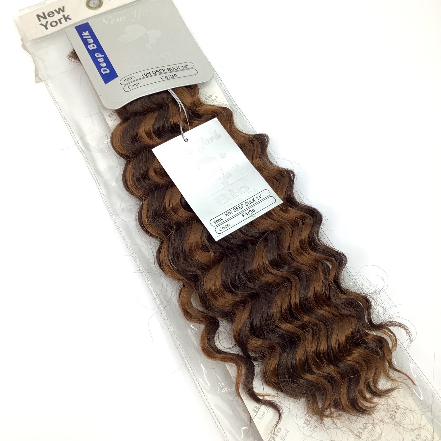 New York Bio Deep Bulk Human Hair Extensions 14″ F4/30 Deep Wave