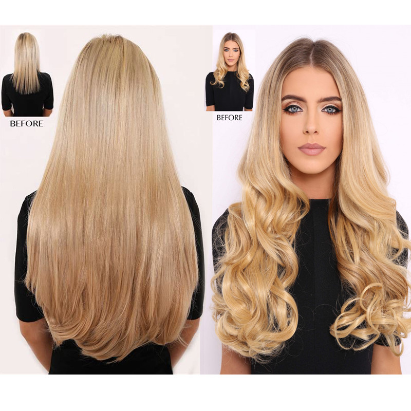 Ombre Real Double Weft Clip in 100% Remy Human Hair Extensions THICK Body Wave