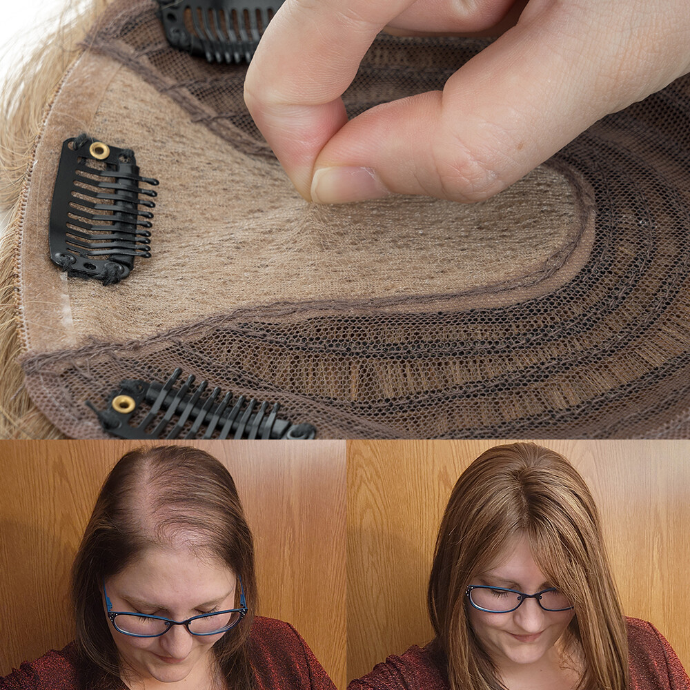 Women’s 100% Remy Human Hair Topper Clip In Hairpiece Silk Base Toupee 13*15cm