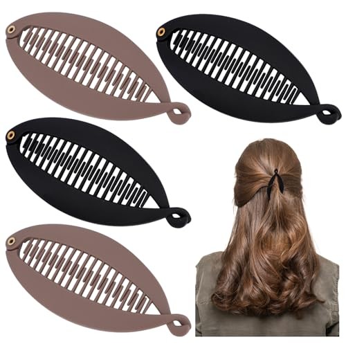 4 Pcs Banana Clips for Hair – Vintage Clincher Combs Tool Accessories Fishtail