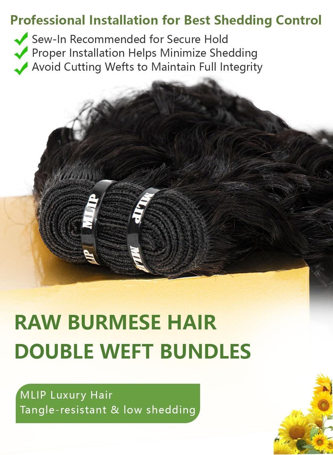 Premium Burmese Curly Hair Bundles 16″ 16″ 18″ Natural Black – 100% Virgin, Tang