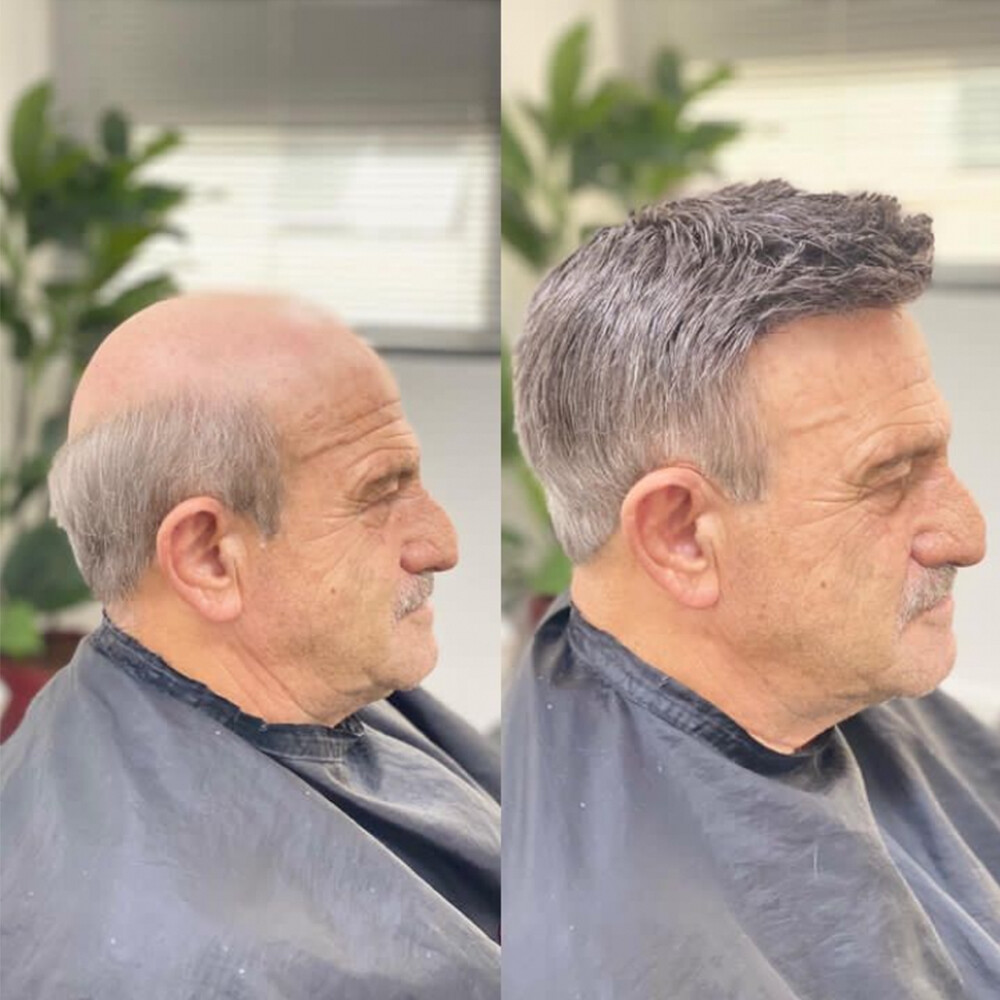 French Lace Front Mens Toupee Natural Hairline Human Hair System For Men Poly Sk