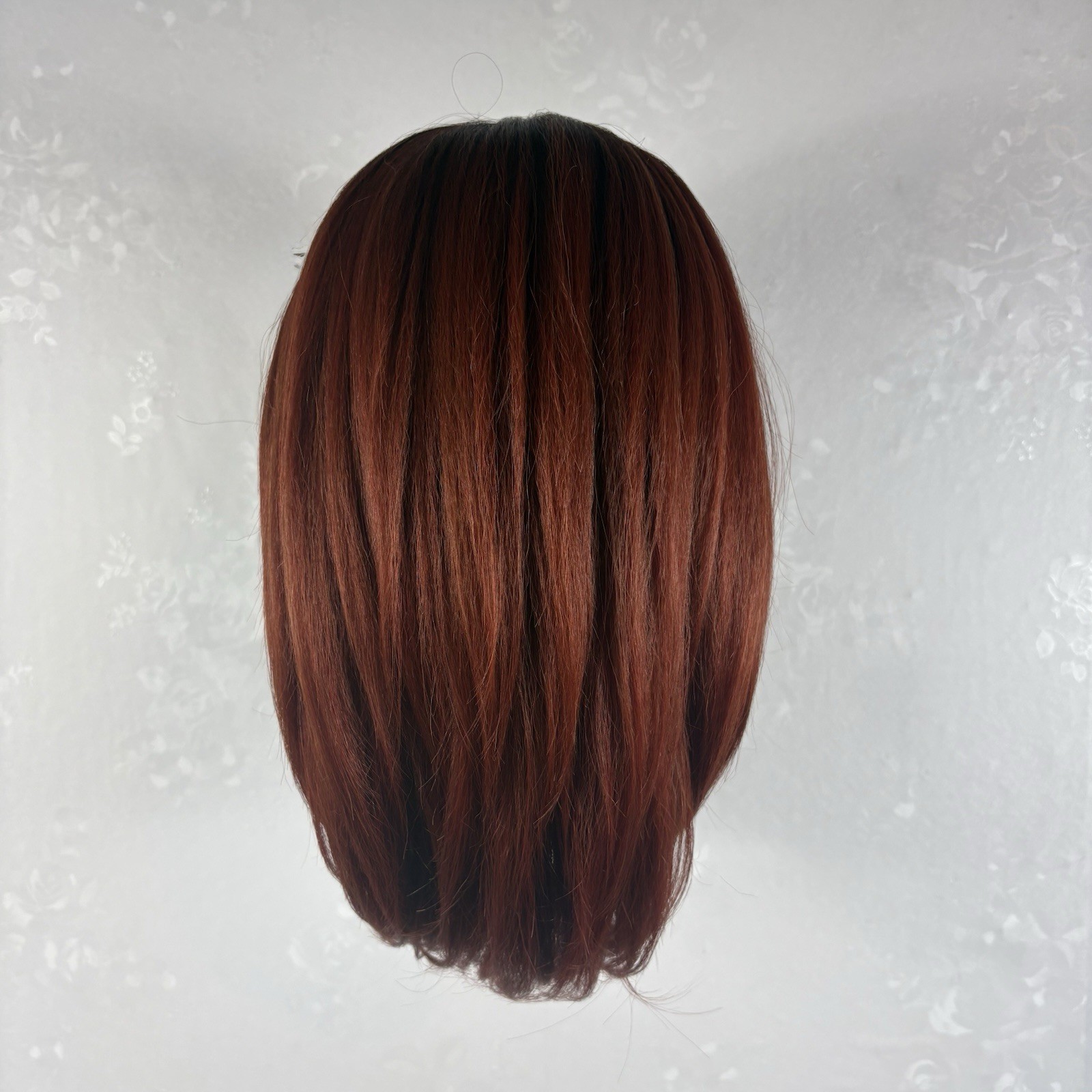 Daily wear WIG! Short Classy Bob Wig, ombre Copper Human Hair Blend, Lace Front