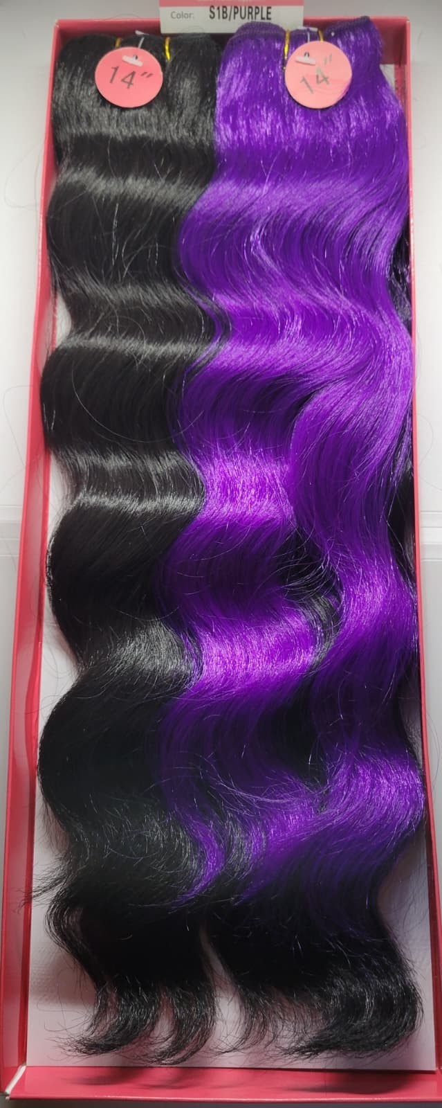 New Black & Purple 4pcs Multi Pack 2×14″ 2×16″ French Egyptian Extensions S1B/P
