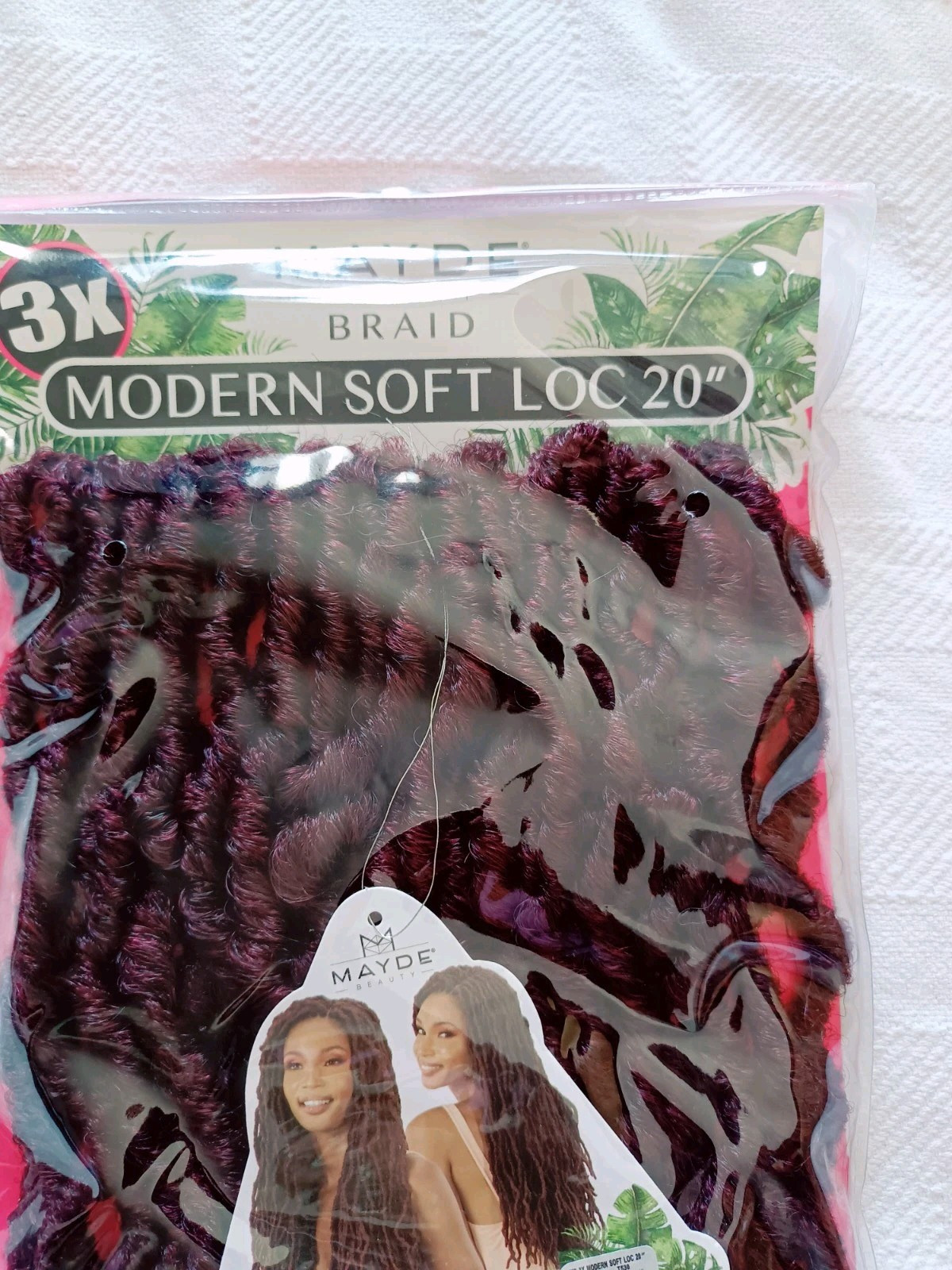 Mayde Beauty Crochet Braid Soft Locs 3X Modern Loc 20″ Color T530 Burgundy Red