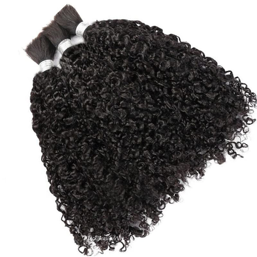 Sassy Curly Virgin Human Hair Bulk For Braiding No Weft Micro Braids Hair 100g