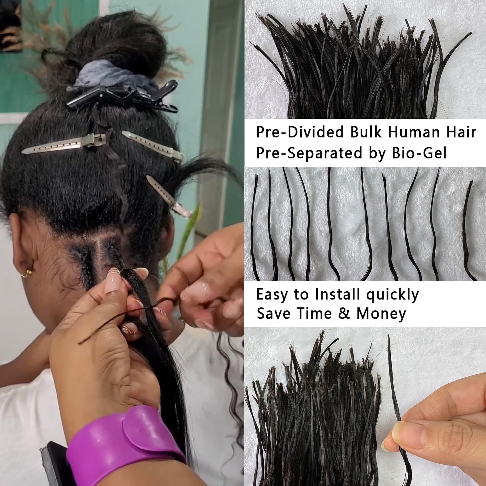 Charming You Bulk Pre Divided Human Hair For Crochet Boho Braids Extensions