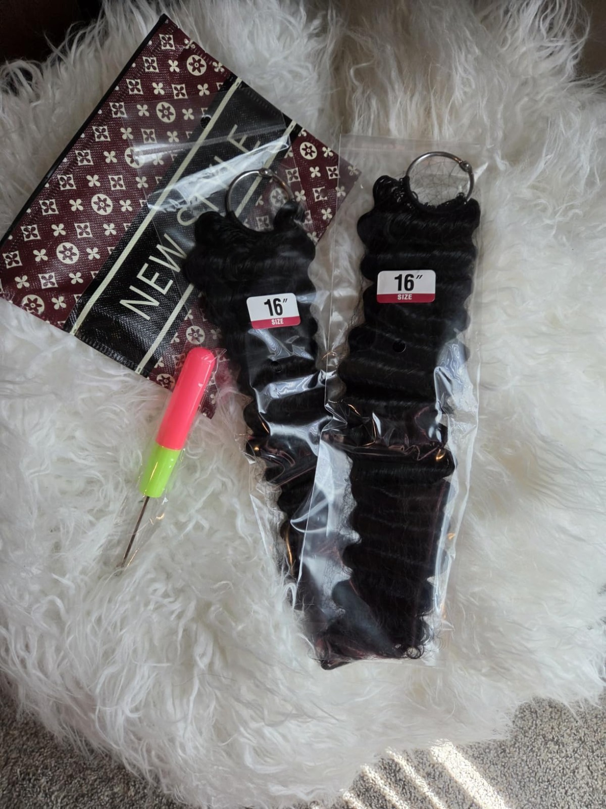 16 Inch 60g Curly Crochet Human Hair Knotless Pre-Separated Feather Remy Brazil