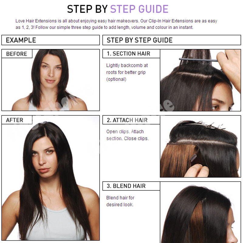 SALE 100% Real Remy Hair Clip In Human Hair Extensions 8PCS Full Head Ombre Long