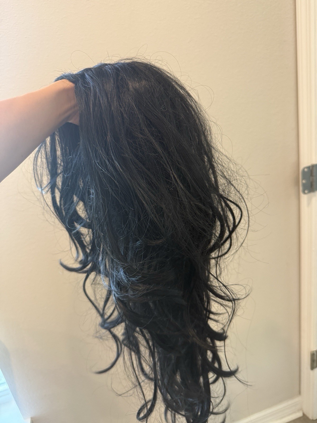Black Wig Long Curly Wavy Costume Cosplay Halloween Daily Wear ~26″