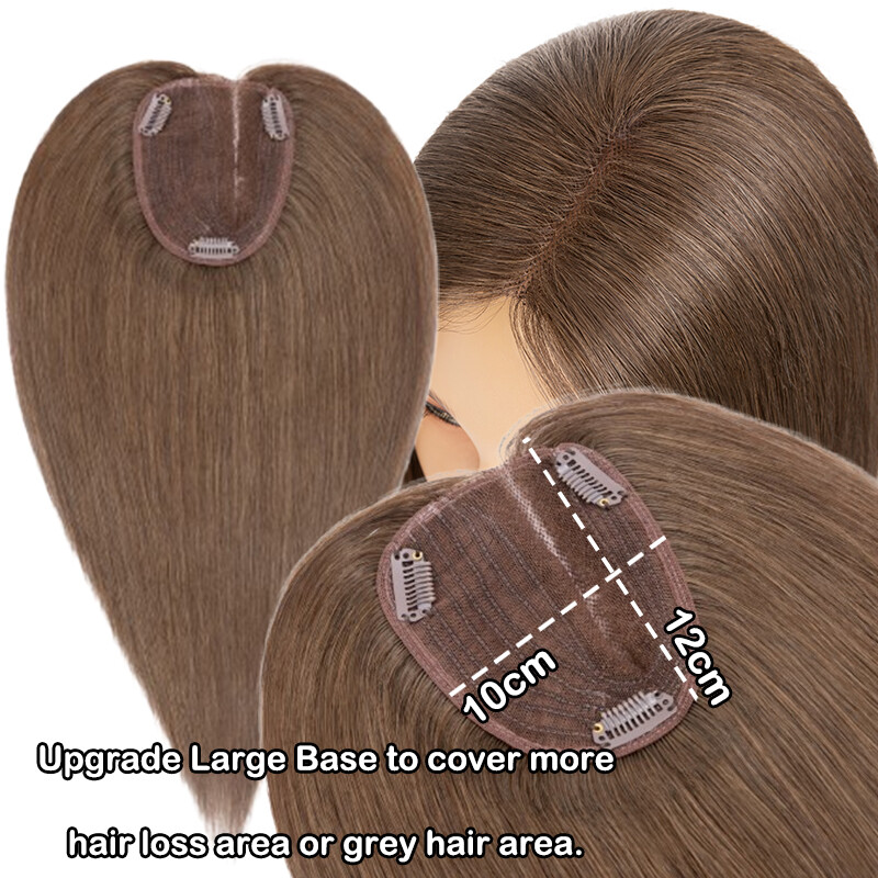 Handmade Silk Base Mono Cap Virgin Human Hair Topper Hairpiece Wigs Remy Toupees