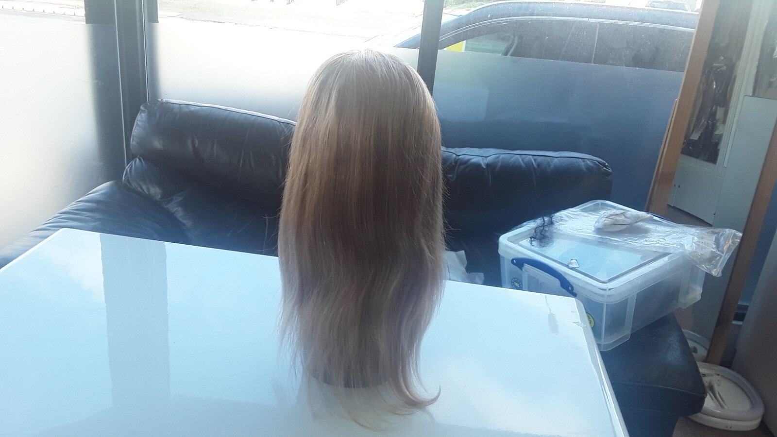 16″SILK BASE TOP BRAZILIAN GLUELESS FULL LACE WIG HONEY BLONDE 27# 150% DENSITY