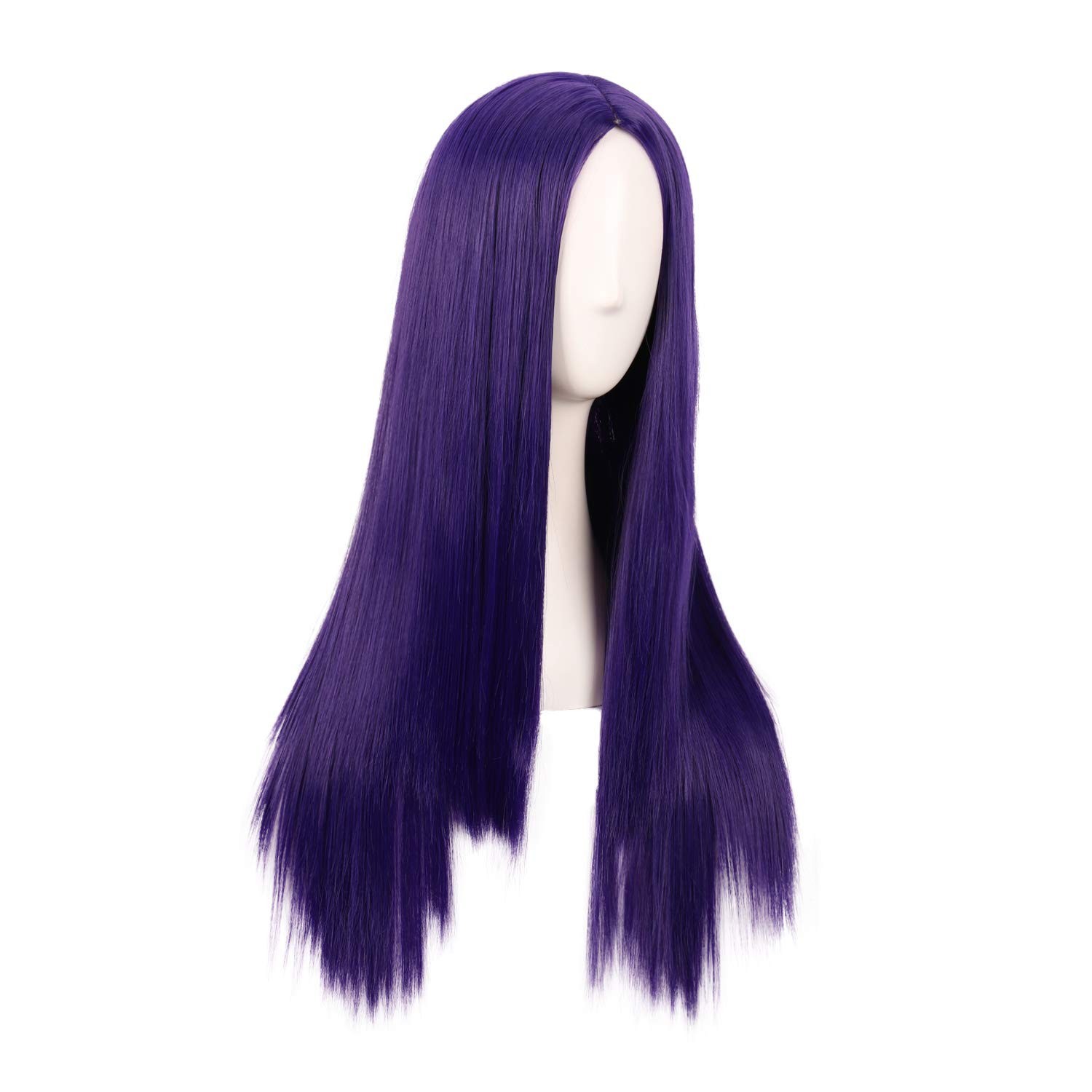 Elegant 28 Inch Dark Purple Synthetic Wig for Stylish Women – Adjustable Cap
