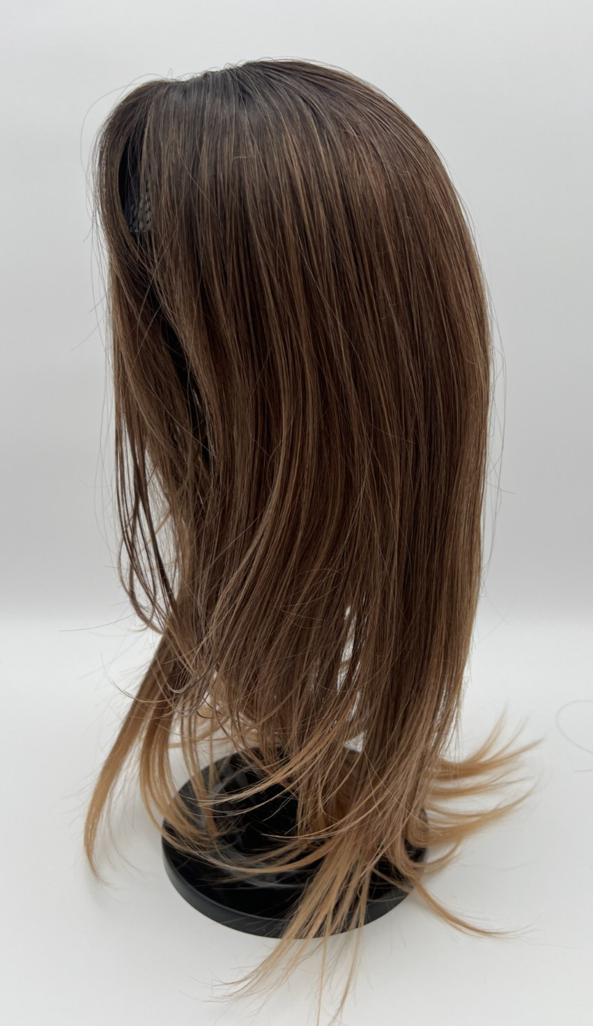 Dark Brown Dark Roots Long Straight 18in Women Premium Hair Topper