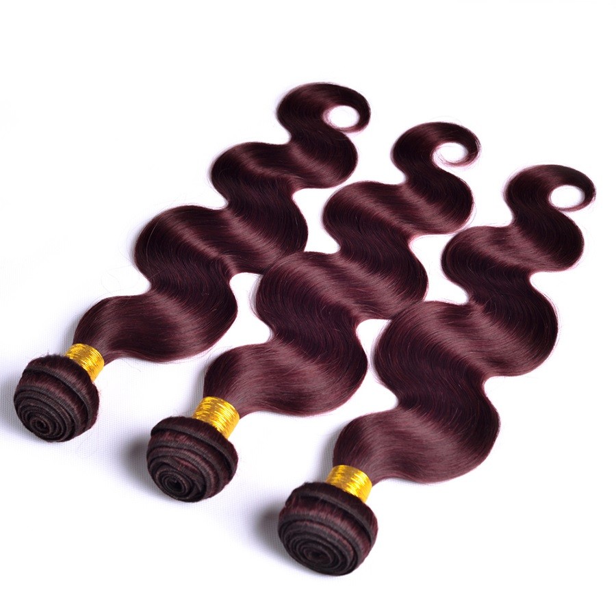Burgundy Body Wave Wavy Sew In Hair Weave 100 Human Extension Ali One Bundle
