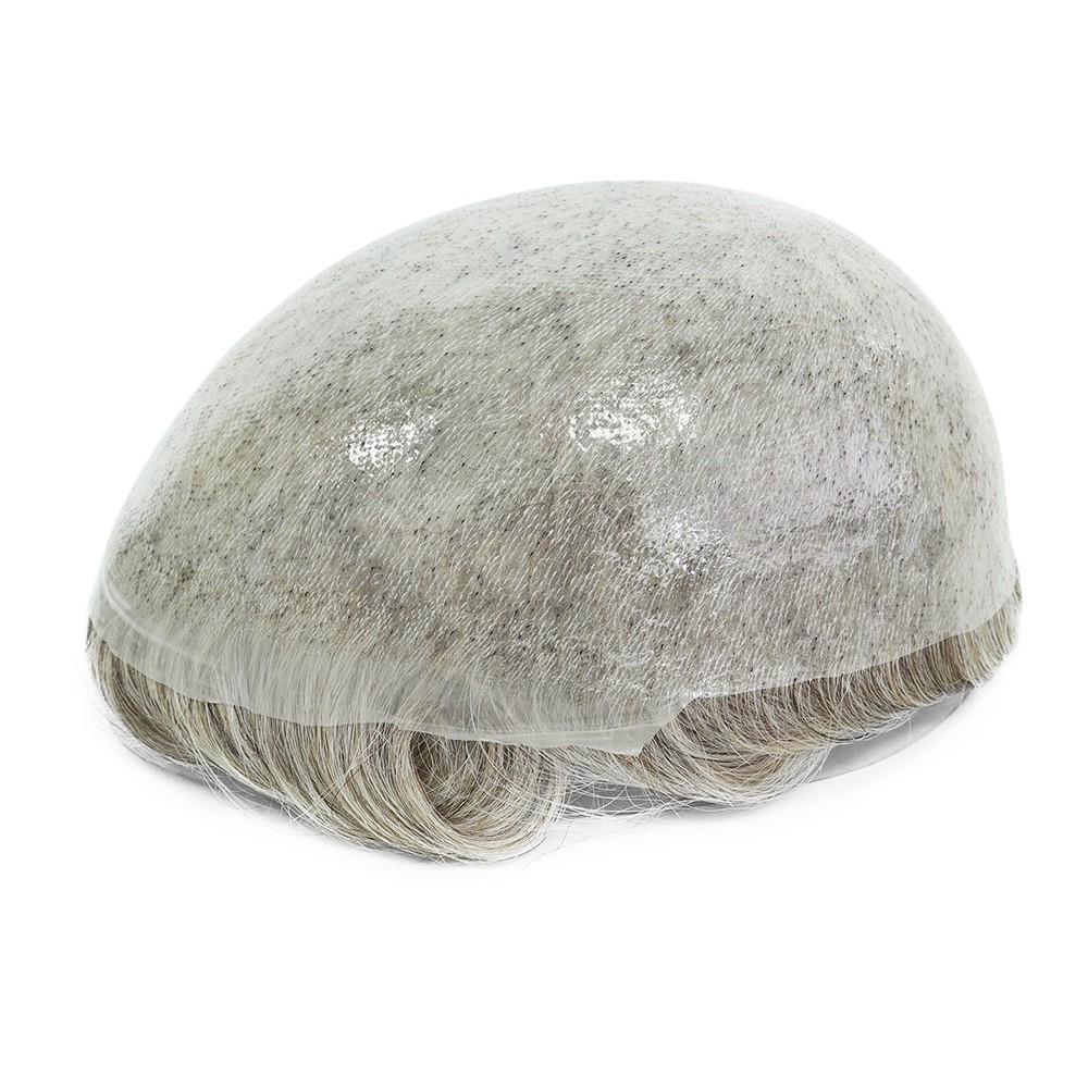 Natural Mens Hair Replacement System Thin Skin Toupee Human Hair Pieces #1765