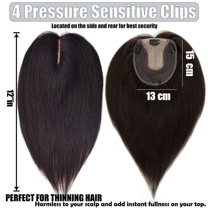 THICK MONO Top Pieces Toupee LACE 100% Remy Human Hair Toppers Silk Base