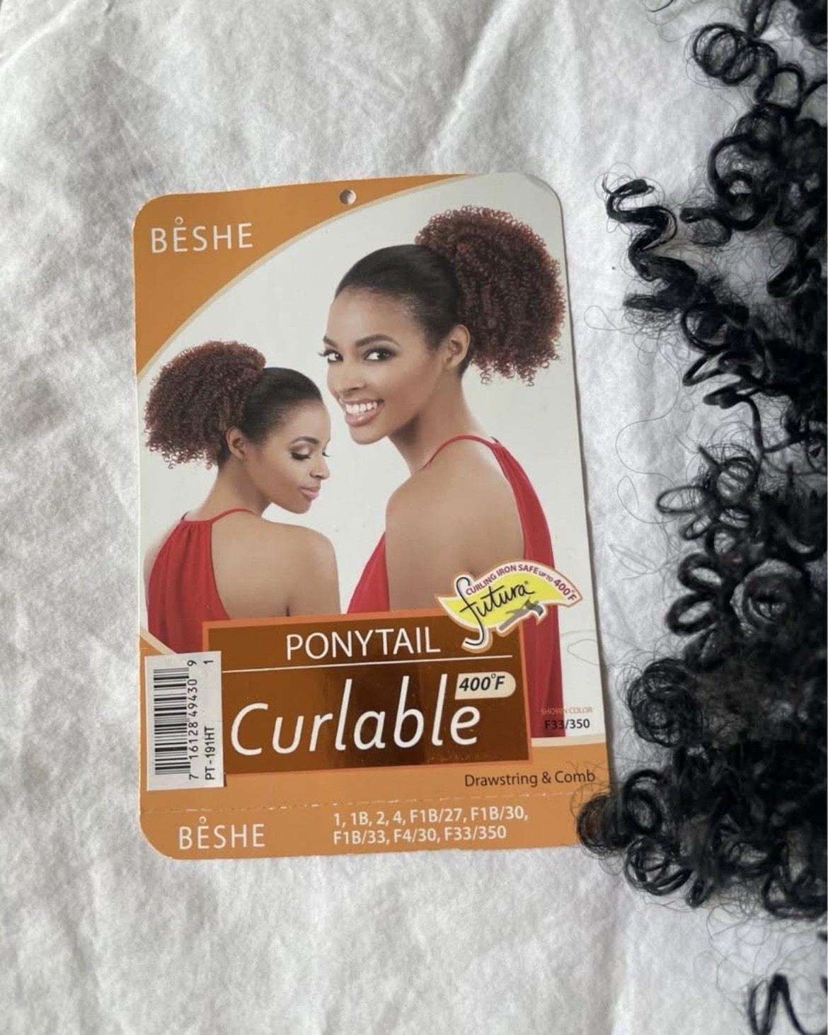 Bėshe Curly Coils Full Synthetic Drawstring Ponytail Wig Color: 1-BLACK