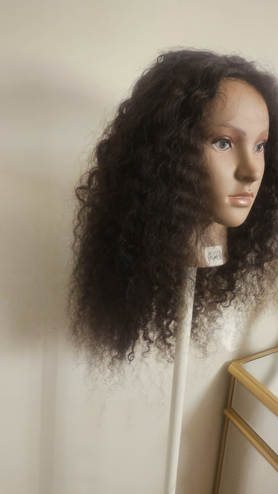 High Quality regular Top Black 20″ curly 100% Virgin Human Hair Lace Wig