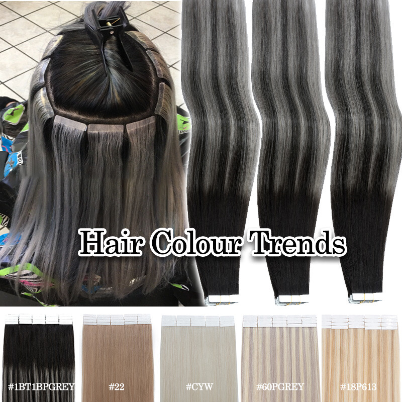 Thick Tape In Indian Remy Real Human Hair Extensions Skin Weft 40PCS Full Head