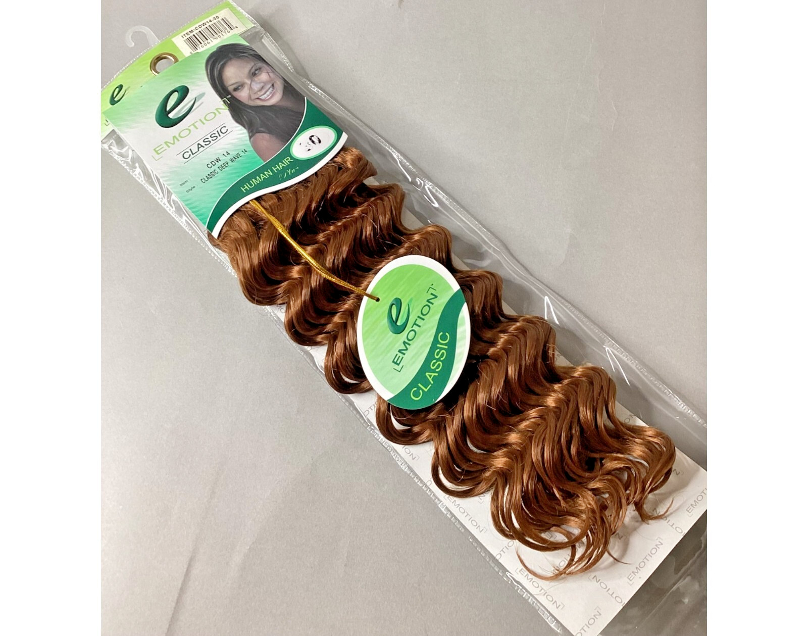 14″ Deep Wave Color #30 Honey Brown Blended Hair Extensions Track Emotion